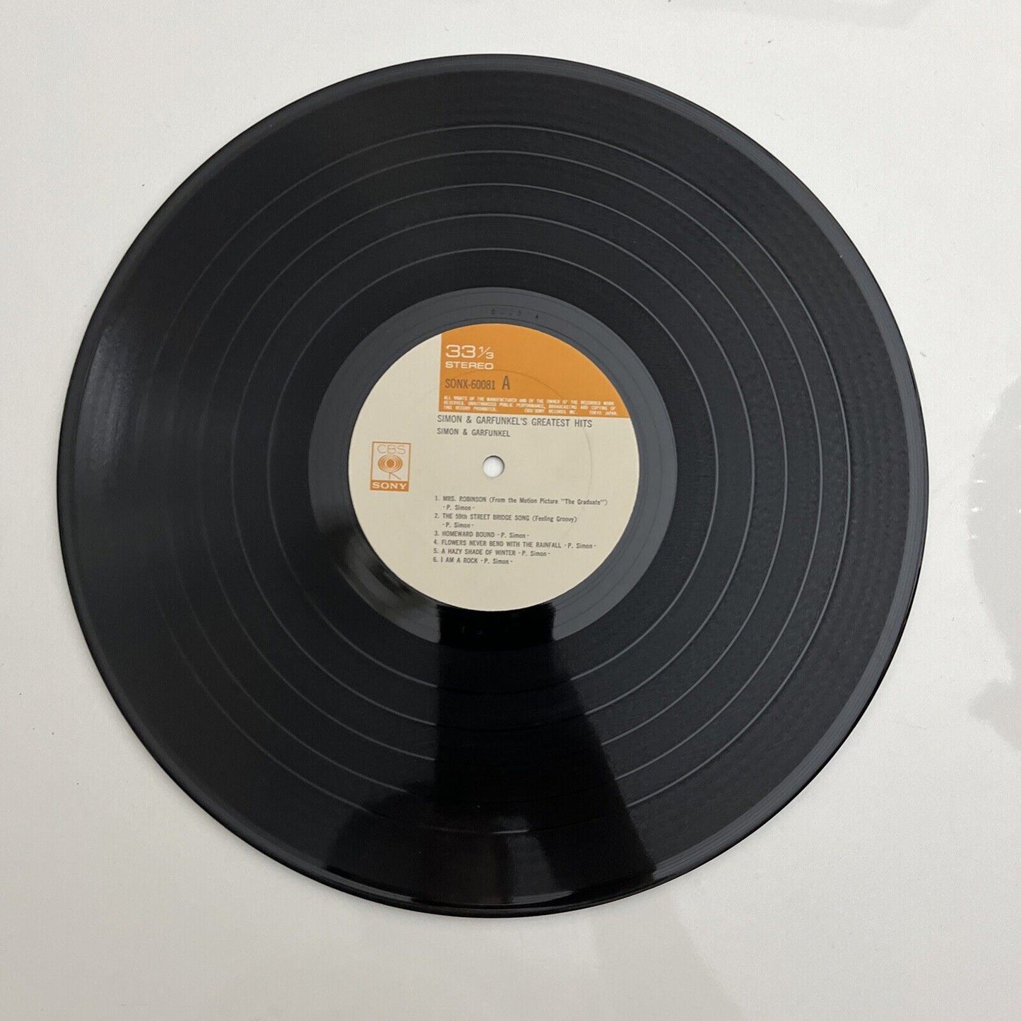 Simon And Garfunkel's Greatest Hits LP 1969 Vinyl Record SONX-60081