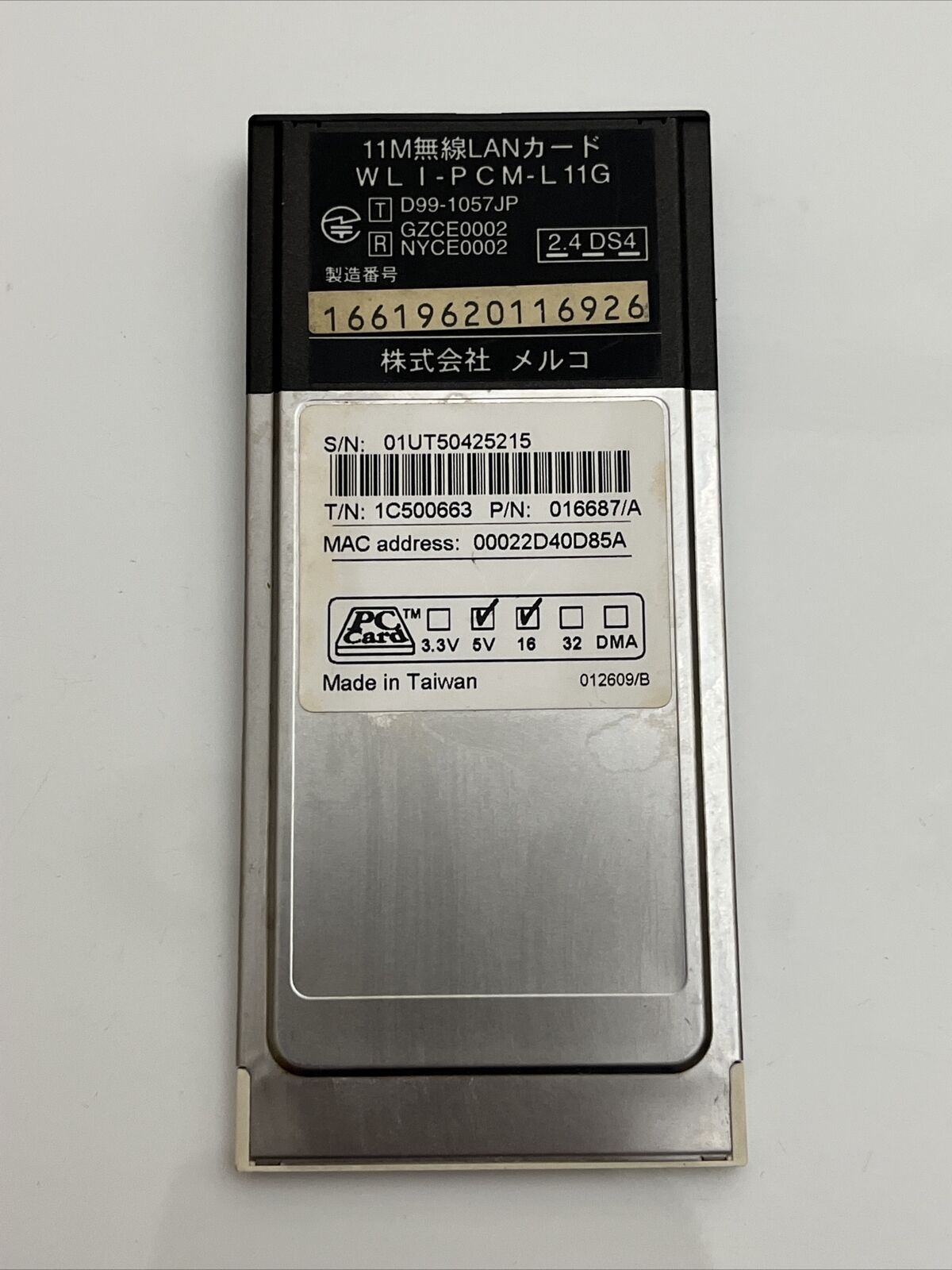 Buffalo WiFi Network PCMCIA Card Air Station WLI-PCM-L11G