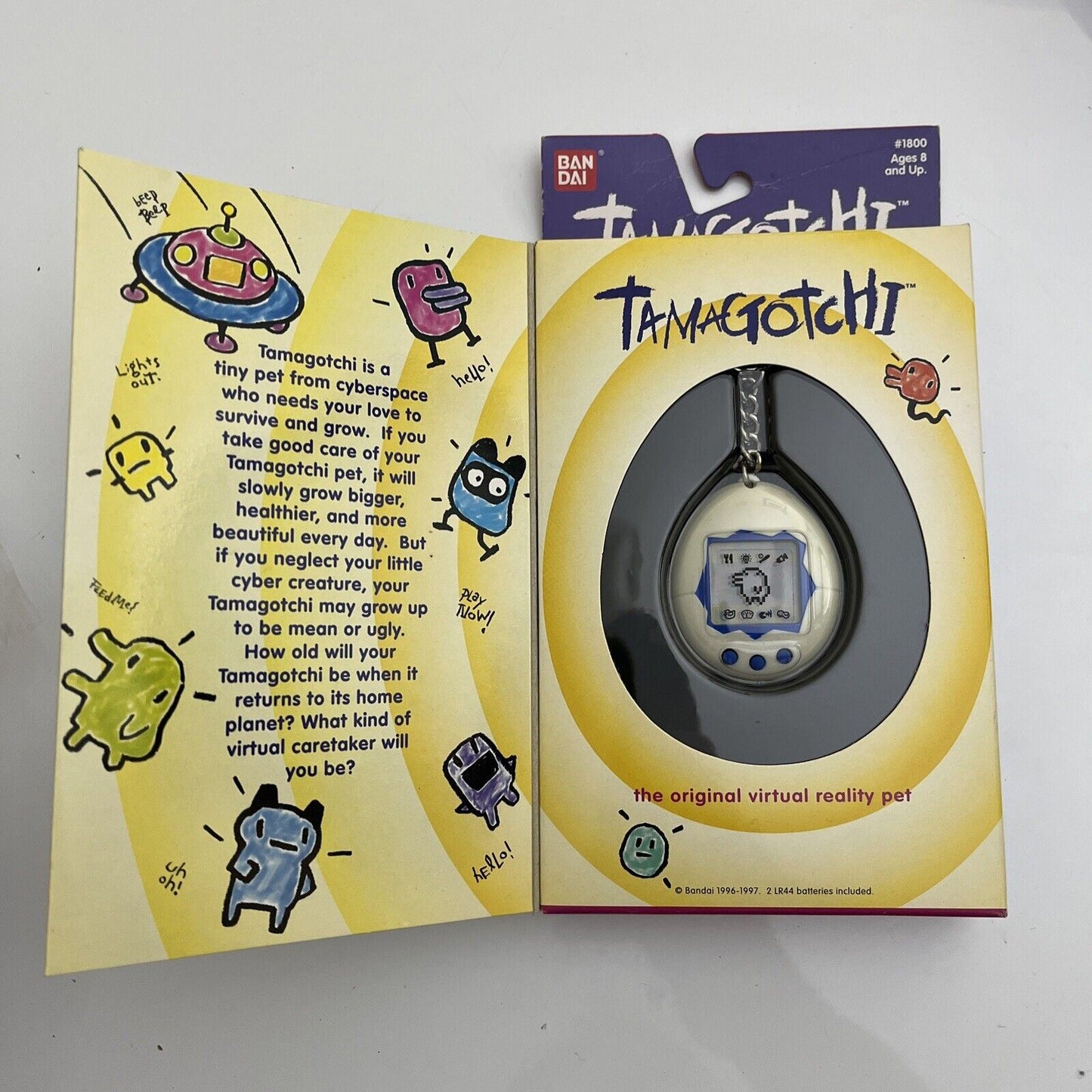 Original Bandai 1997 Tamagotchi White Blue NEW