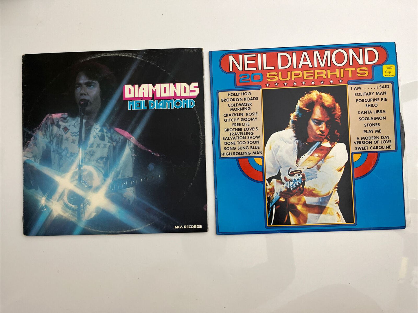 2x Neil Diamond - Diamonds + 20 Super Hits LP Vinyl Record MAPS-7541 MAPS-7740