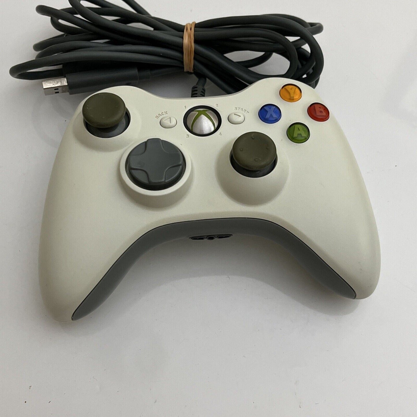 Genuine Official Microsoft Xbox 360 Controller White Wired USB – Retro Unit