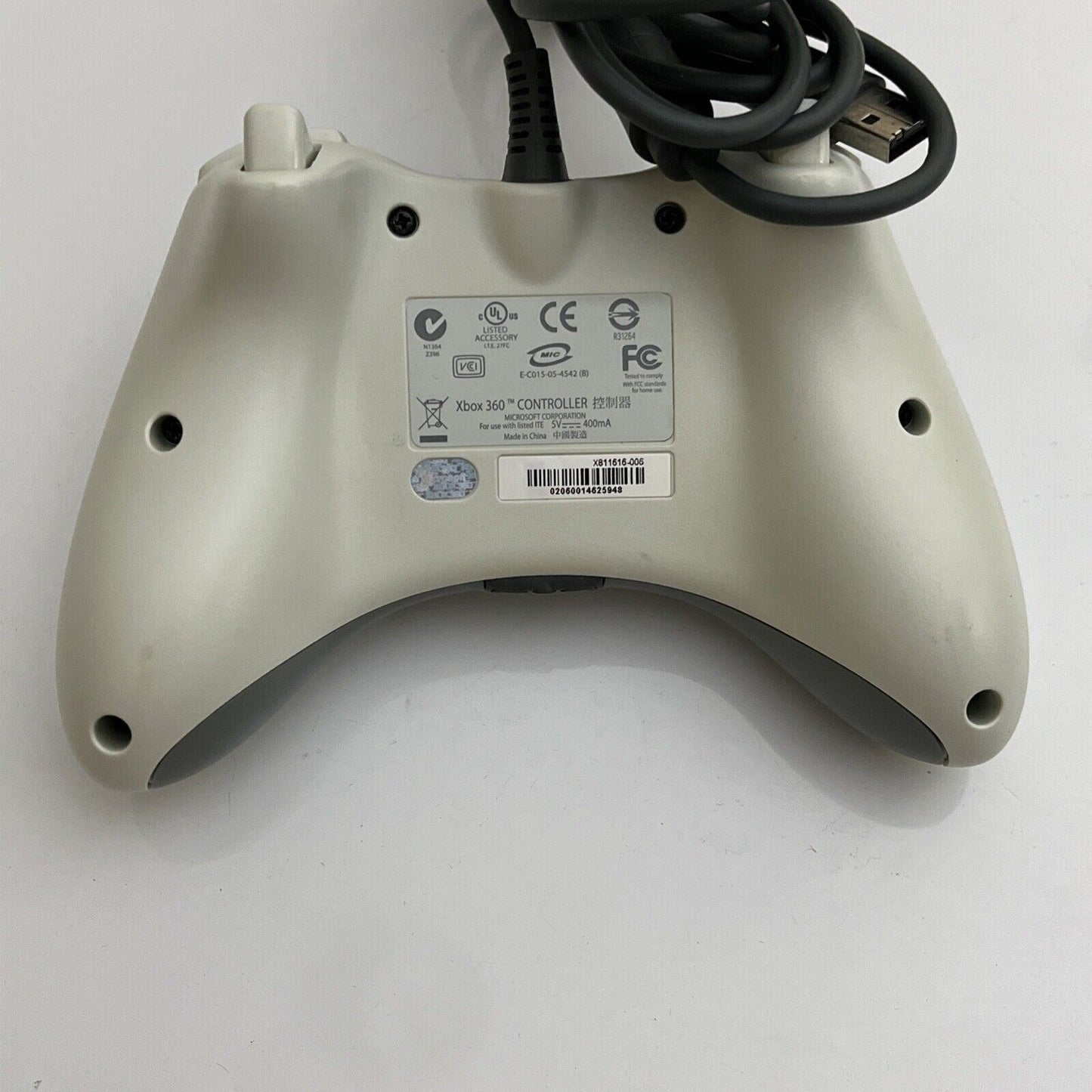 Genuine Official Microsoft Xbox 360 Controller White Wired USB – Retro Unit