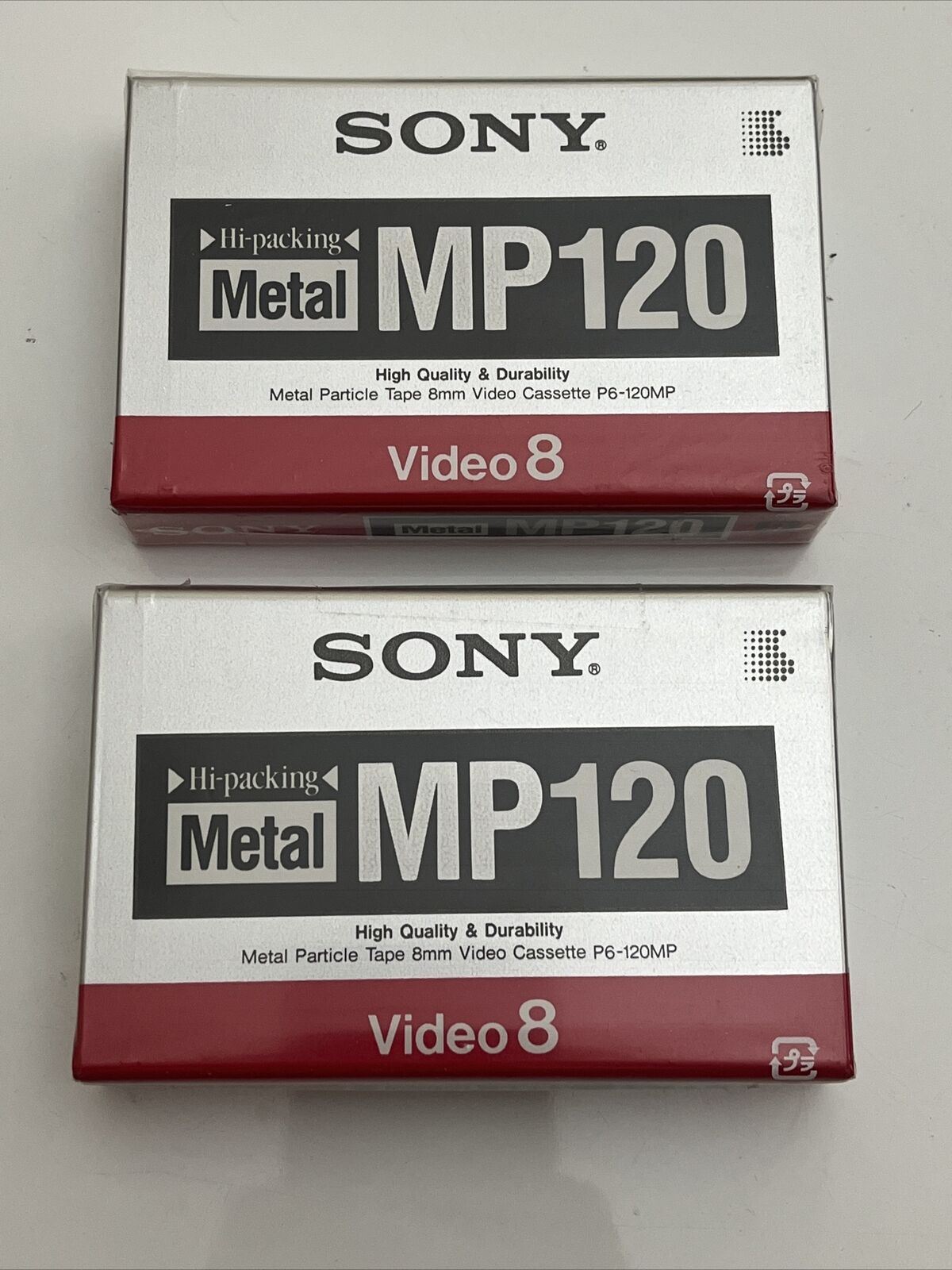 *New Sealed* 2x Sony Metal MP120 Video 8 Cassette 120 Minutes