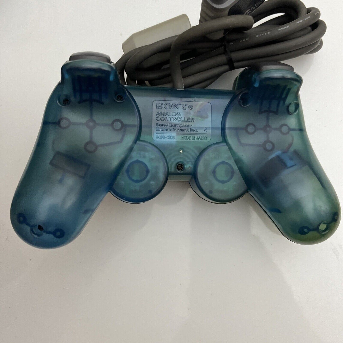 Official Sony PS2 Controller Transparent Blue Transparent Genuine