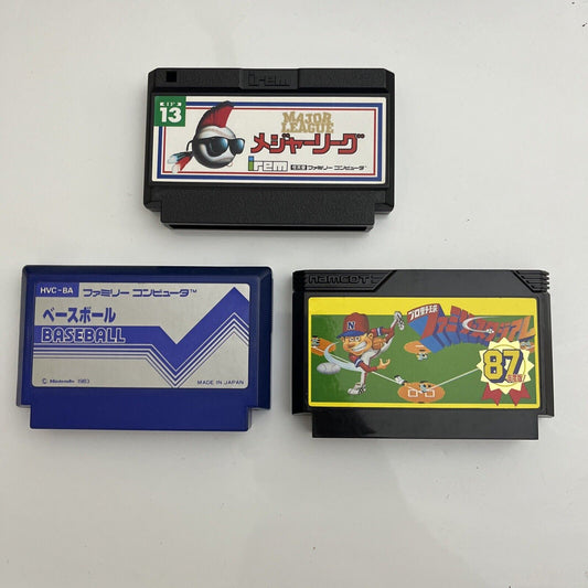 3x Baseball Famicom Major League Famista Games Nintendo Famicom NES NTSJ-J JAPAN