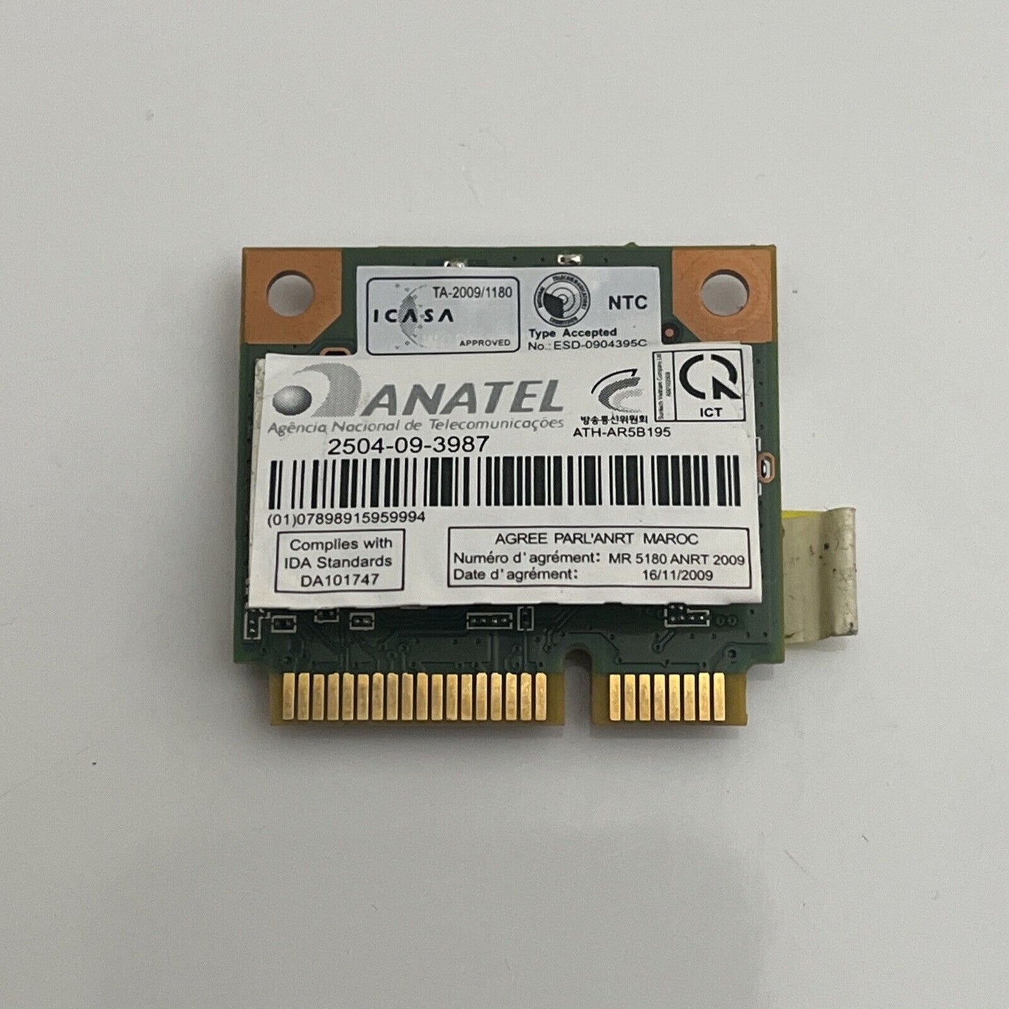 Atheros AR5B195 Wireless Bluetooth Network Adapter PCI Express Mini half