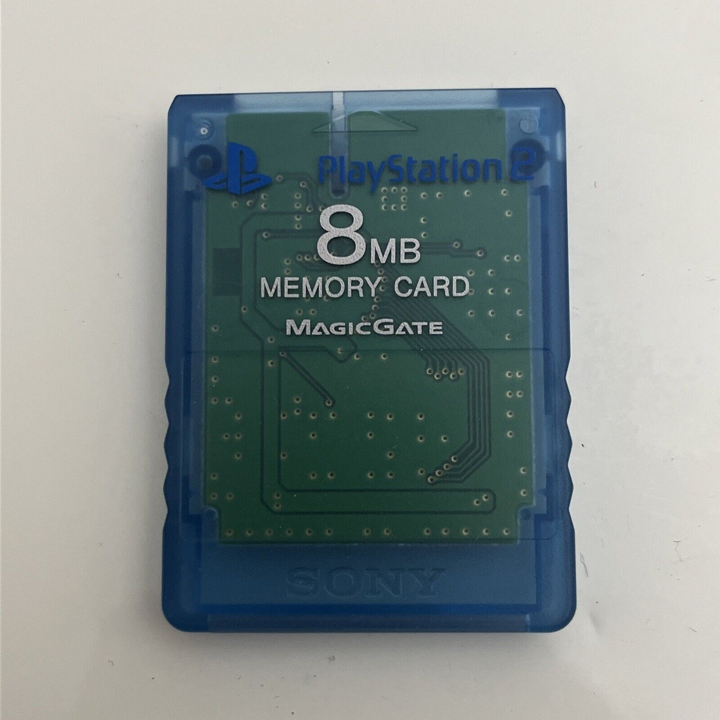 Official Genuine Sony PlayStation PS2 Memory Card 8MB Light Blue Transparent