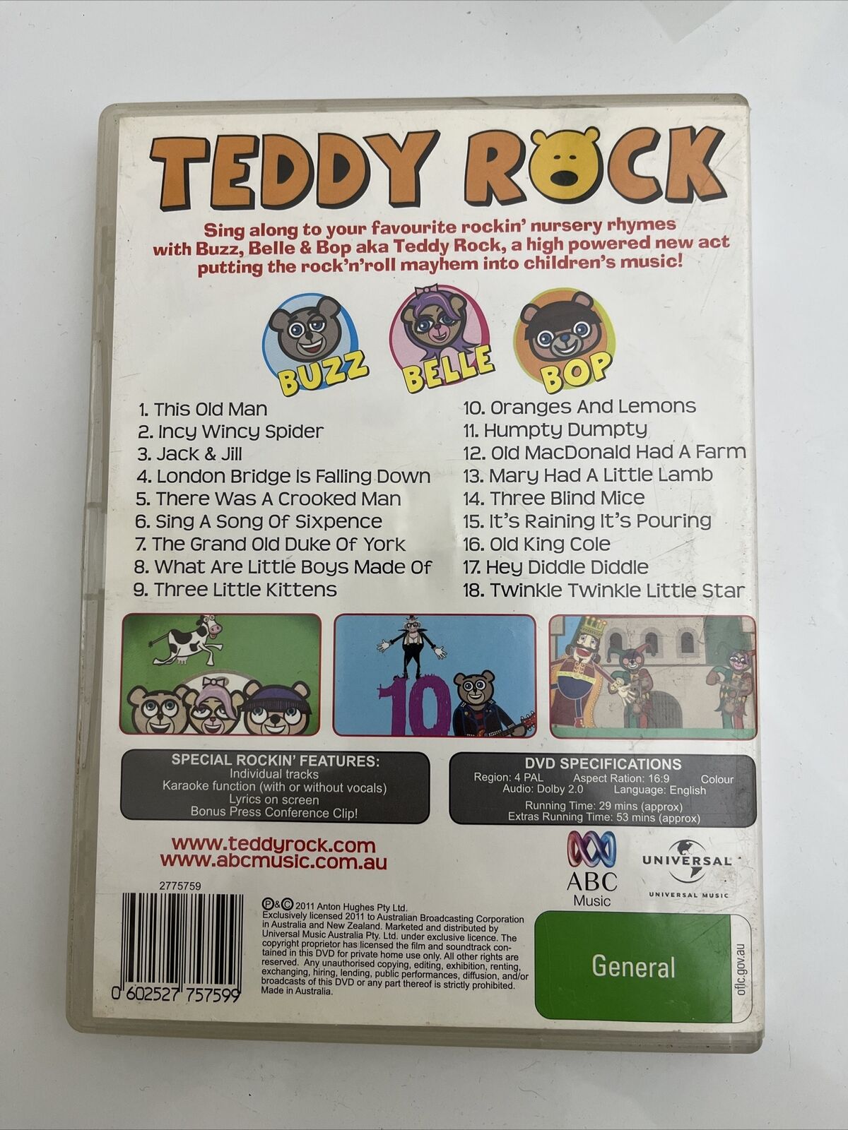 Teddy Rock - Nursery Wave Party (DVD, 2011) ABC Region 4