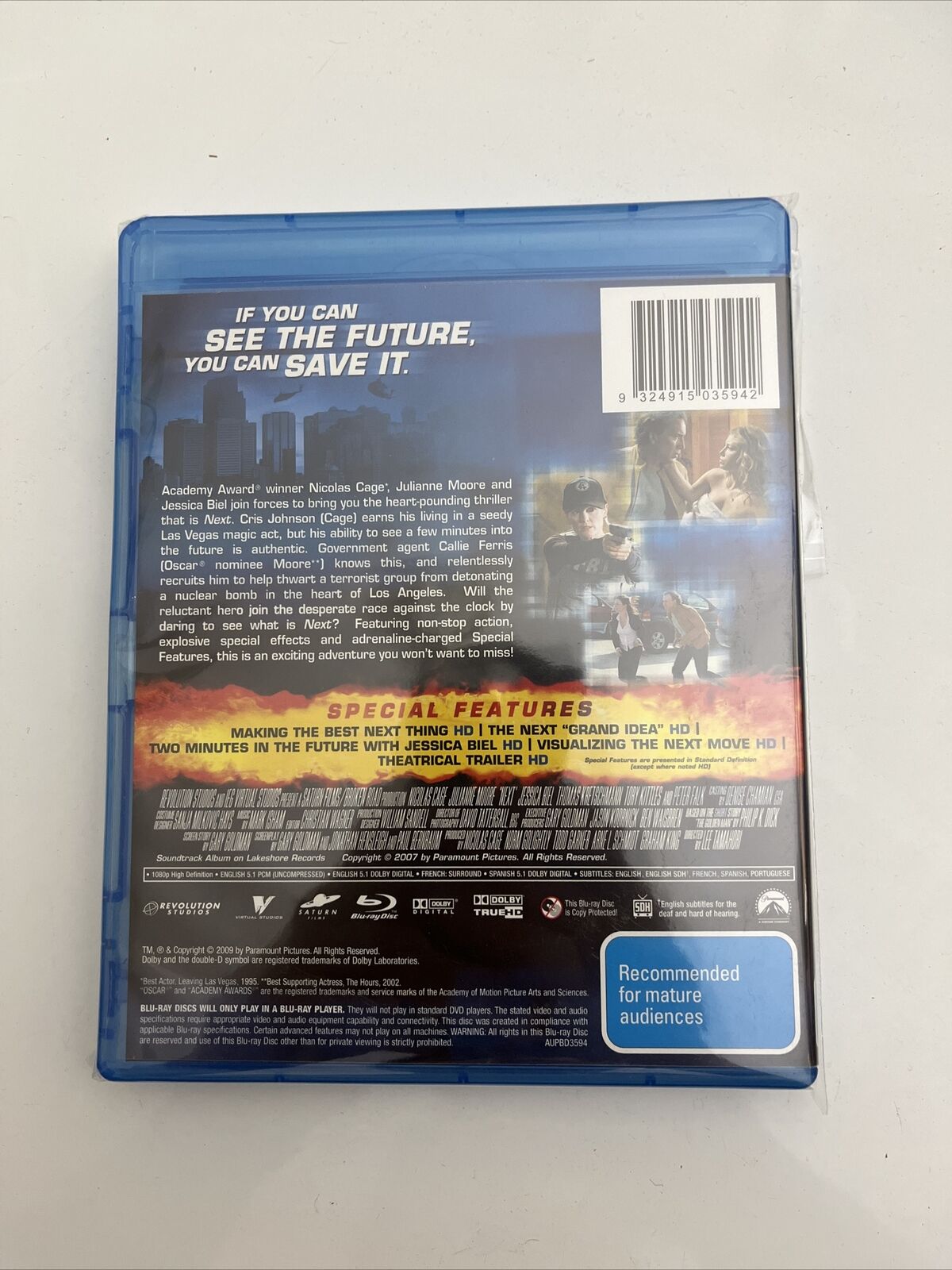 Next (Blu-ray, 2007) Arne Schmidt, Nicolas Cage, Graham King Region B