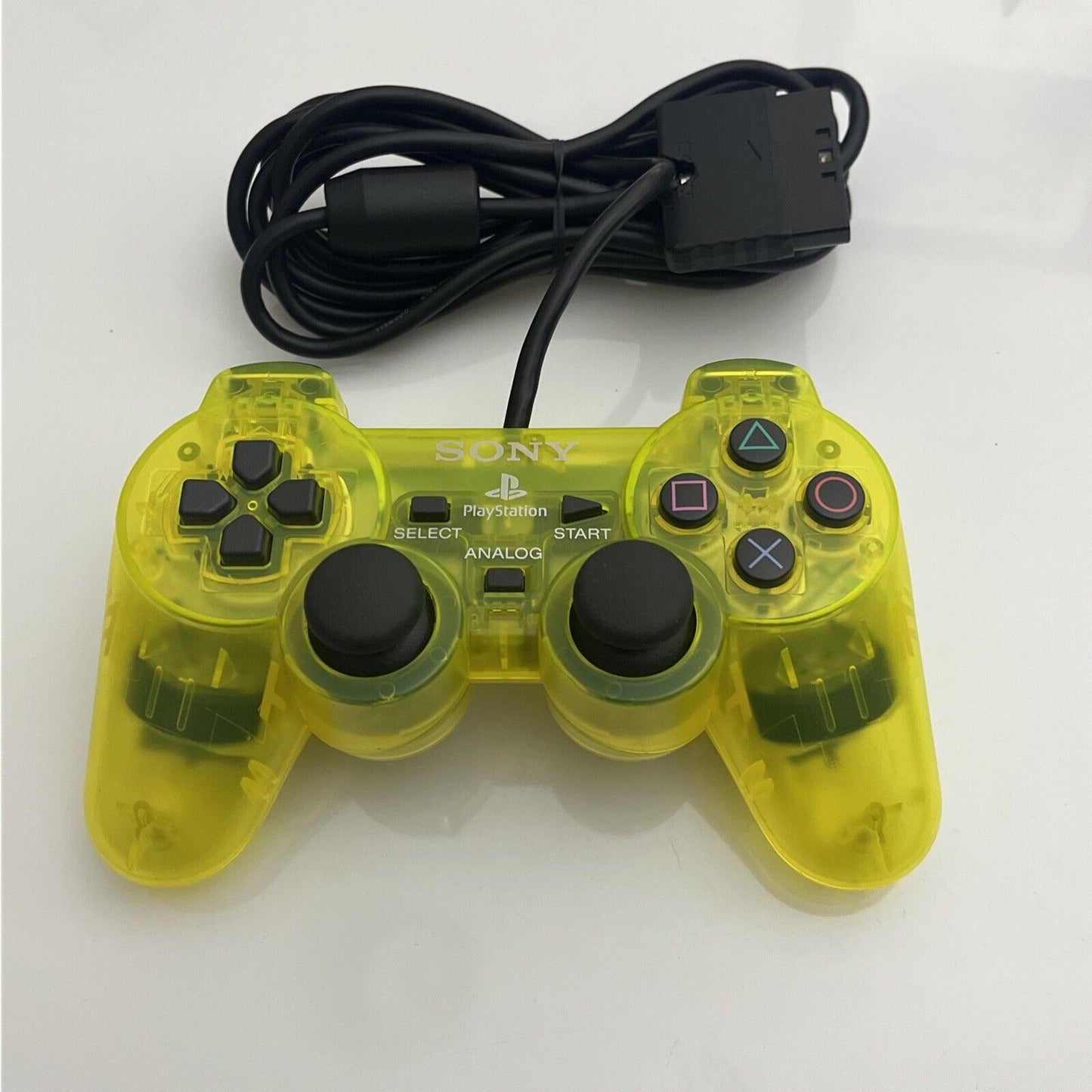 Genuine Official Sony PlayStation PS2 Dual Shock 2 Controller Transparent Yellow