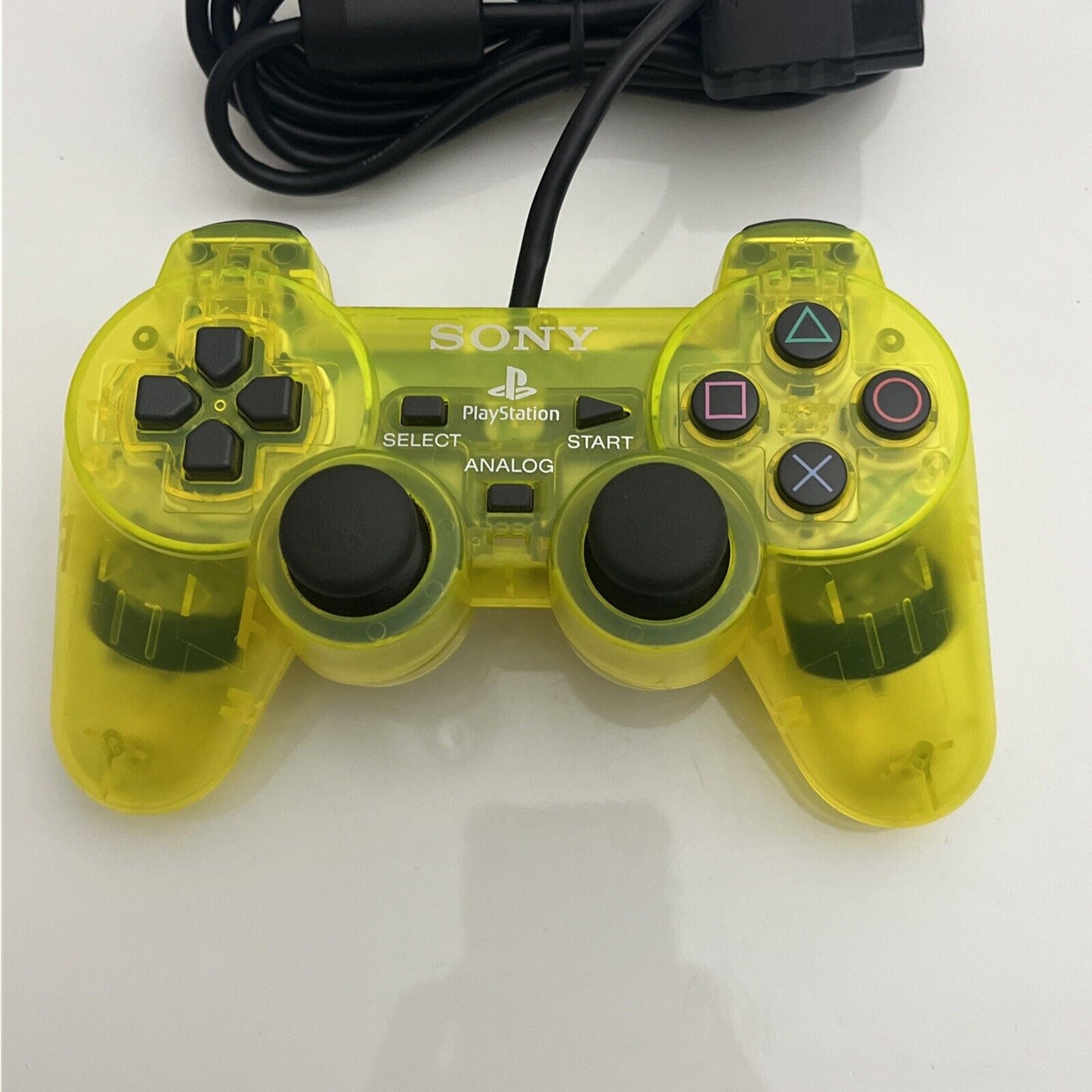 Genuine Official Sony PlayStation PS2 Dual Shock 2 Controller Transparent Yellow