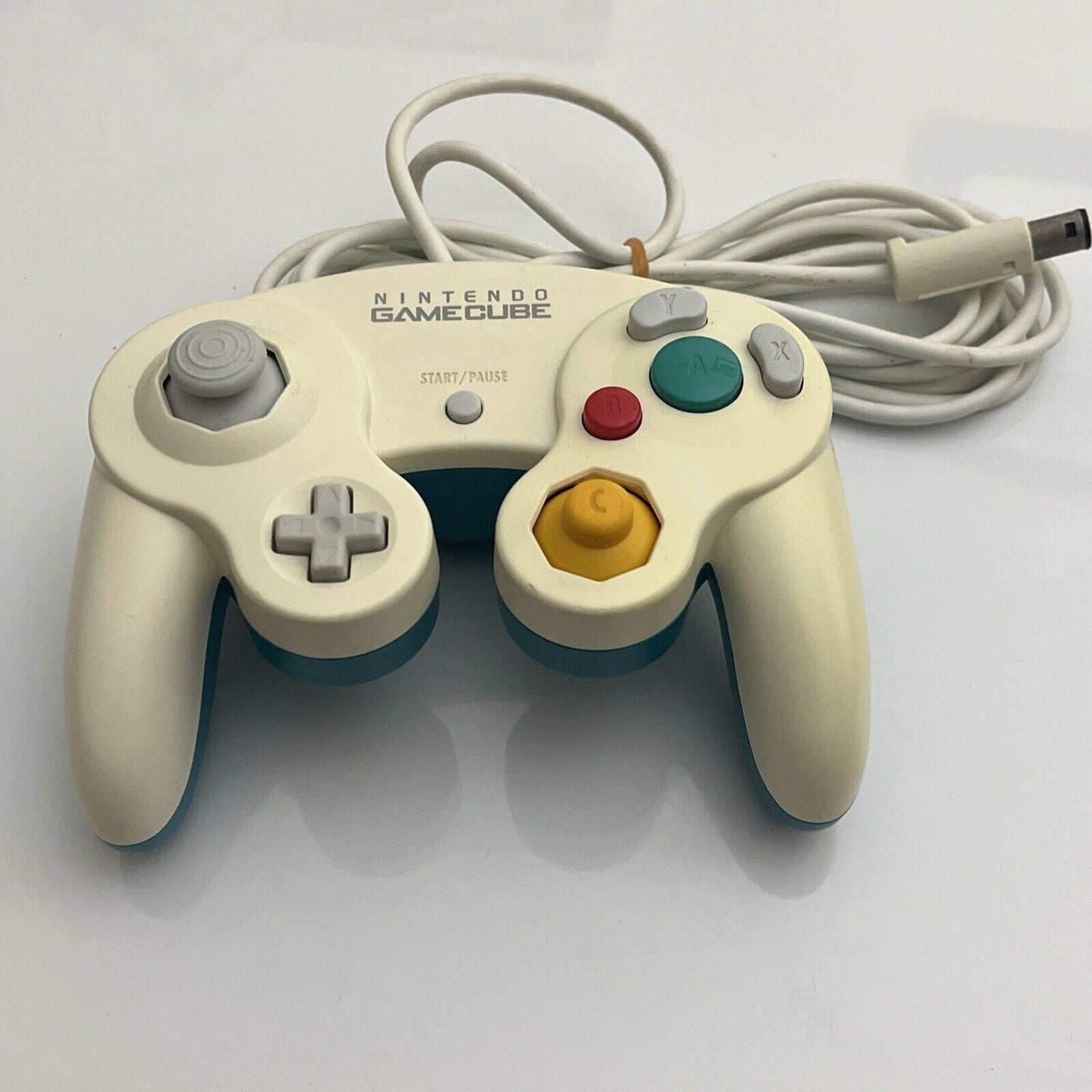 Genuine Official Nintendo GameCube Controller White & Turquoise RARE