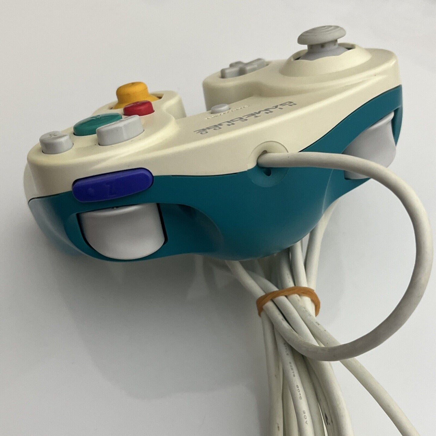 Genuine Official Nintendo GameCube Controller White & Turquoise RARE