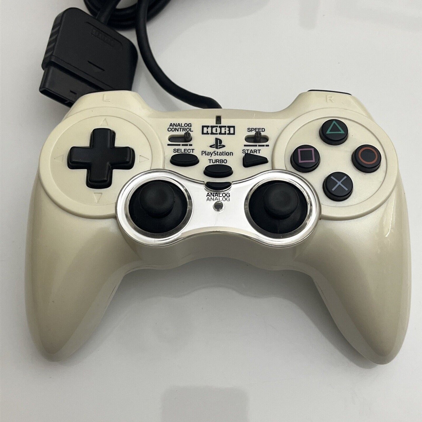 Hori Sony PlayStation Analog Sindou Pad 2 Turbo Controller  White for PS1 PS2