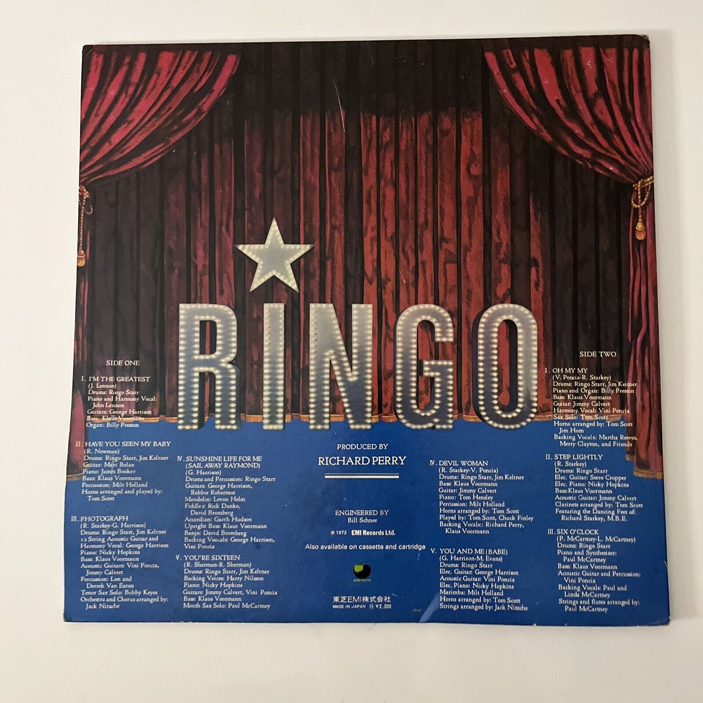 Ringo Starr – Ringo 1973 LP Vinyl Record EAP-9037X Gatefold