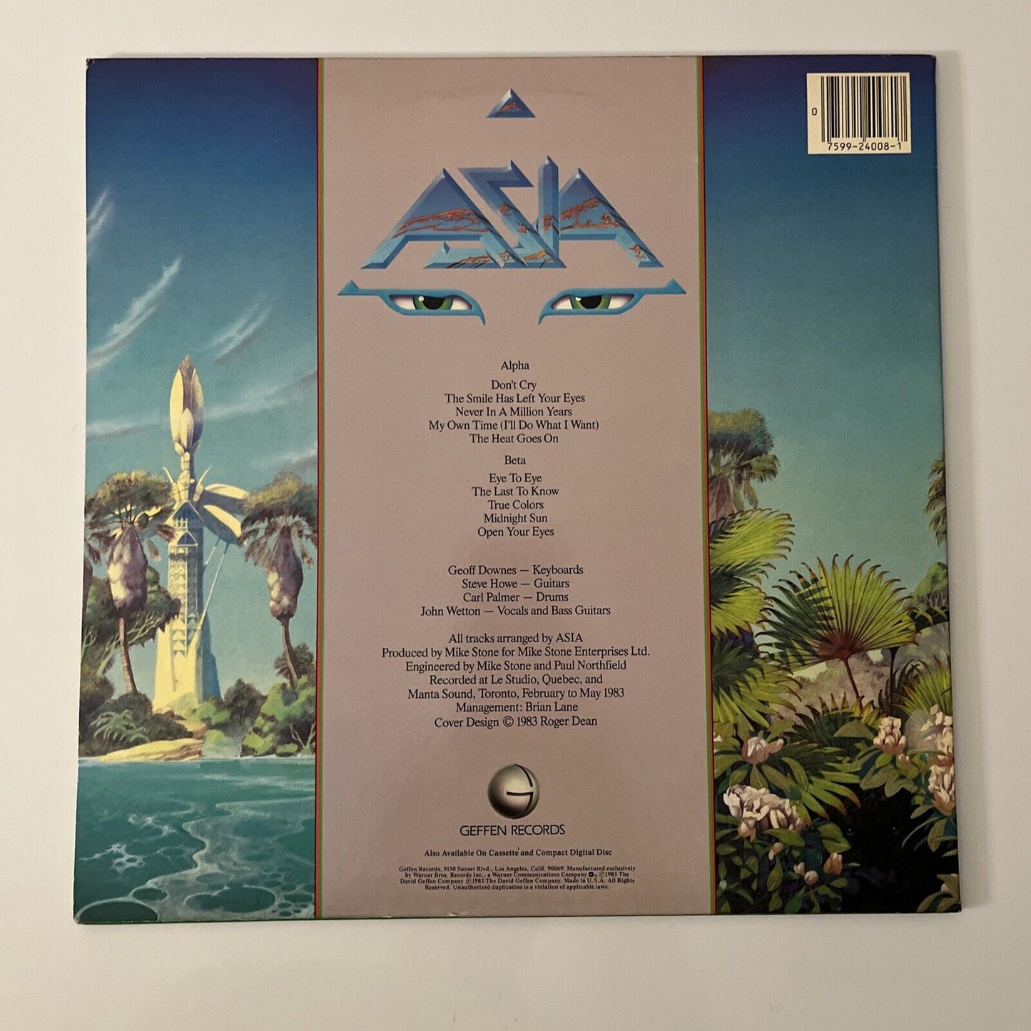 Asia - Alpha LP 1983 Vinyl Record GHS 4008