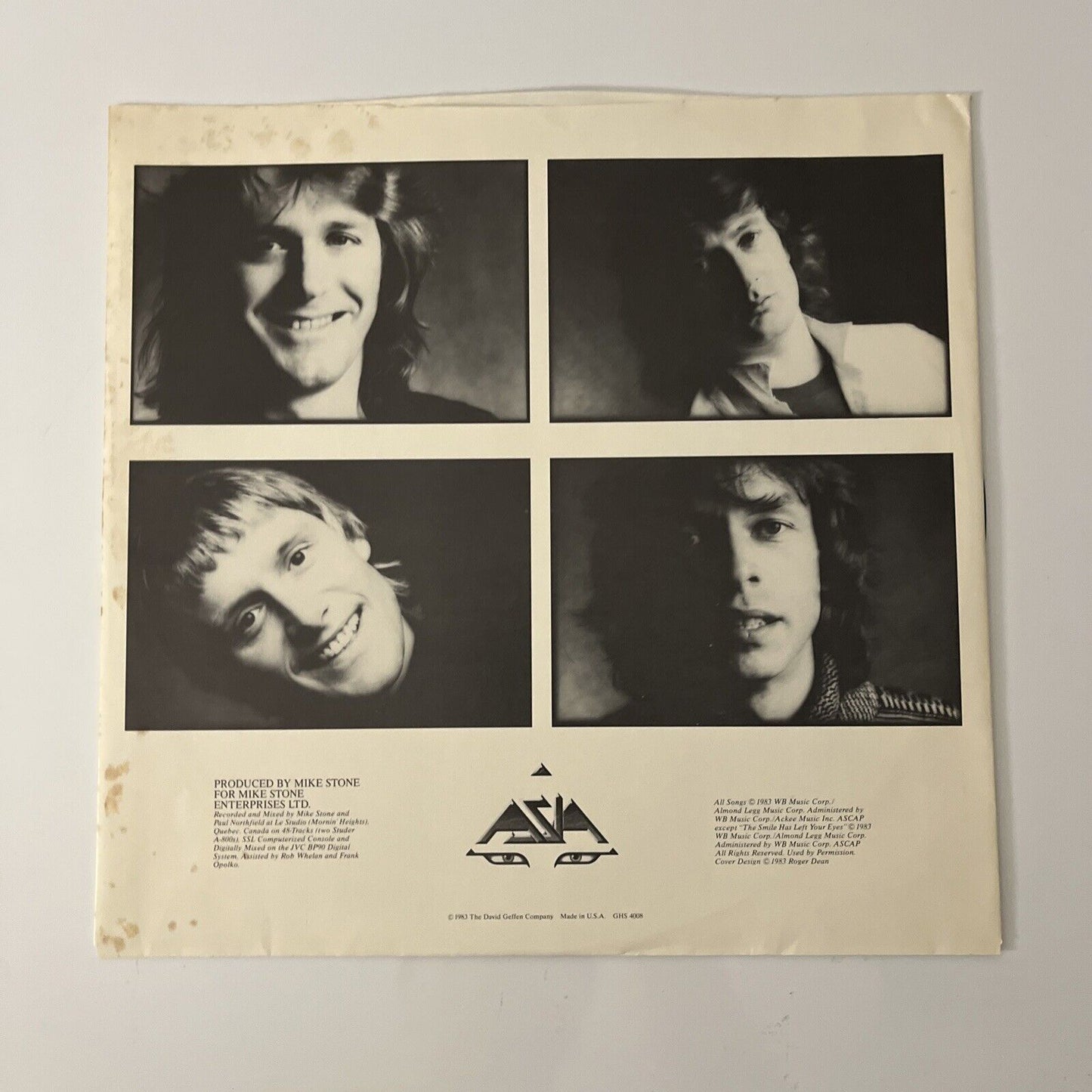 Asia - Alpha LP 1983 Vinyl Record GHS 4008