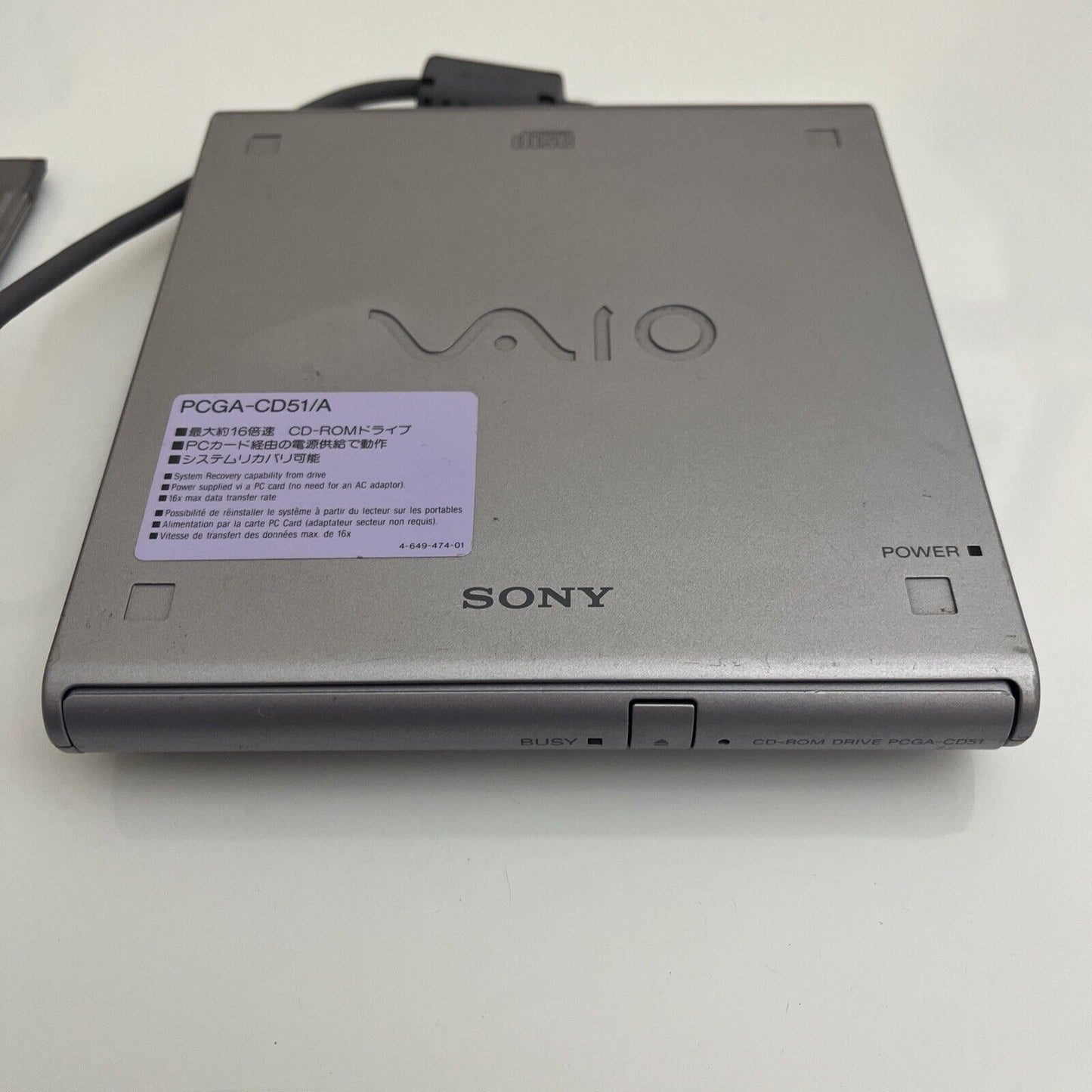 Sony VAIO CD-ROM PCMCIA Drive PCGA-CD51/A External