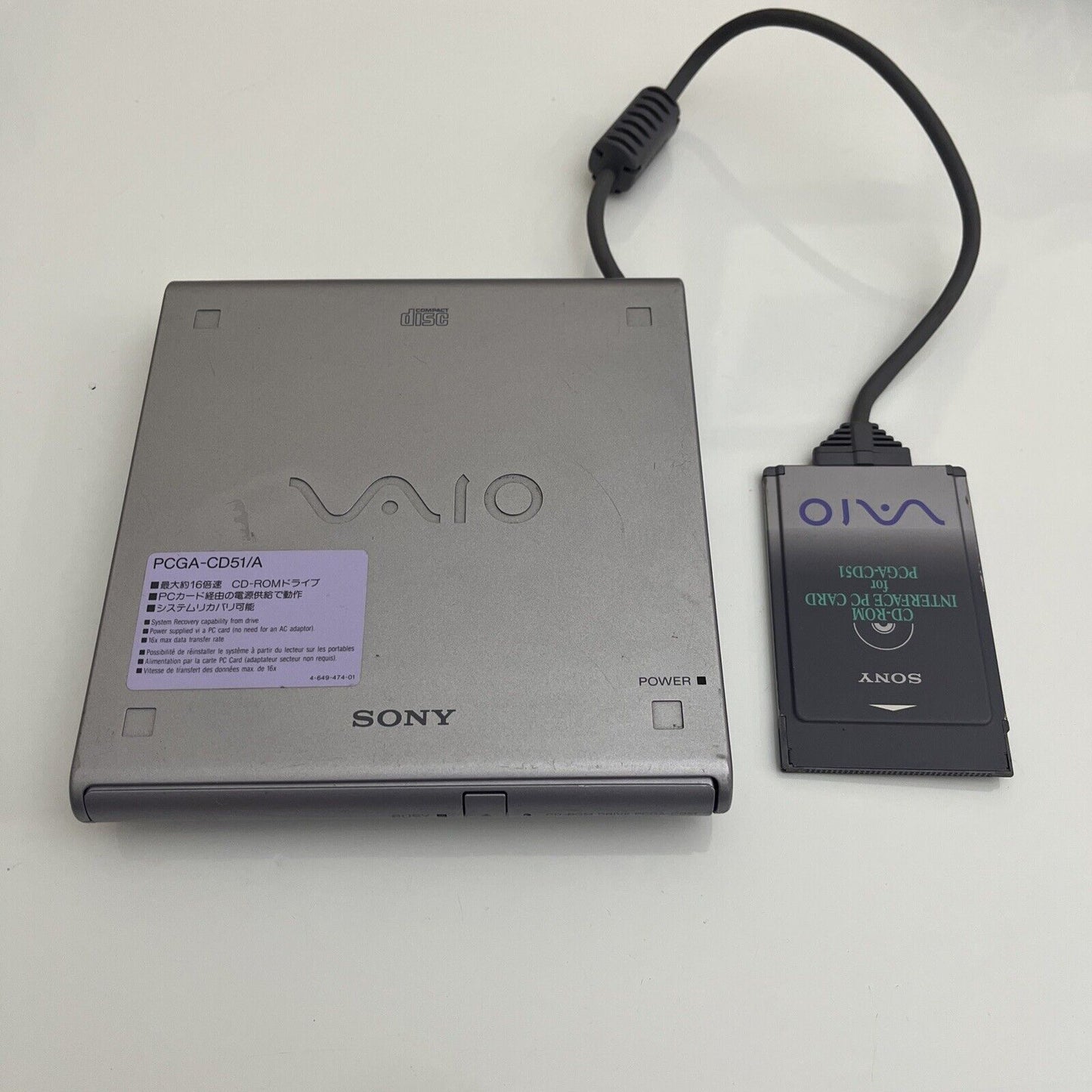 Sony VAIO CD-ROM PCMCIA Drive PCGA-CD51/A External