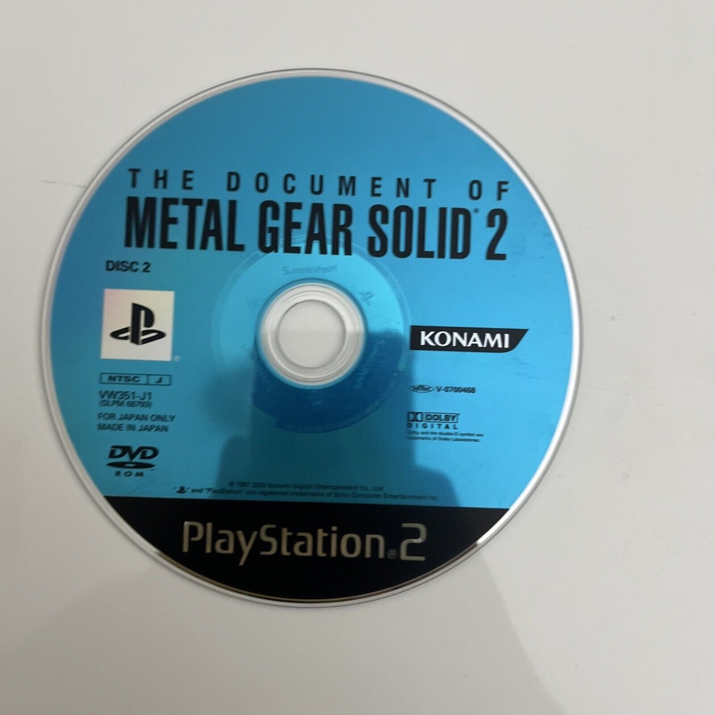 Metal Gear Solid 20th Anniversary Metal Gear Solid 2 - PS2 NTSC-J JAPAN Complete