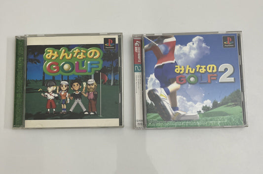 Everybody's Golf 1 & 2 Minna no Golf - PS1 PlayStation NTSC-J Japan Complete
