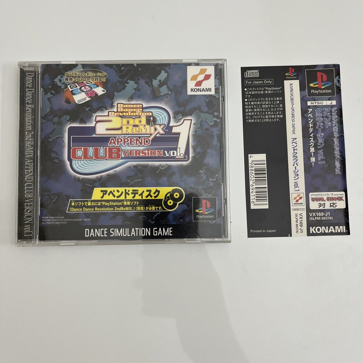 Dance Dance Revolution 2nd Remix Club Version Vol 1 - Sony PS1 JAPAN Complete