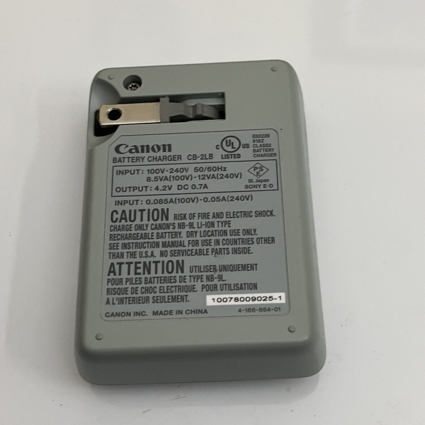 Canon Genuine OEM Battery Charger CB-2LB for Canon NB-9L Battery
