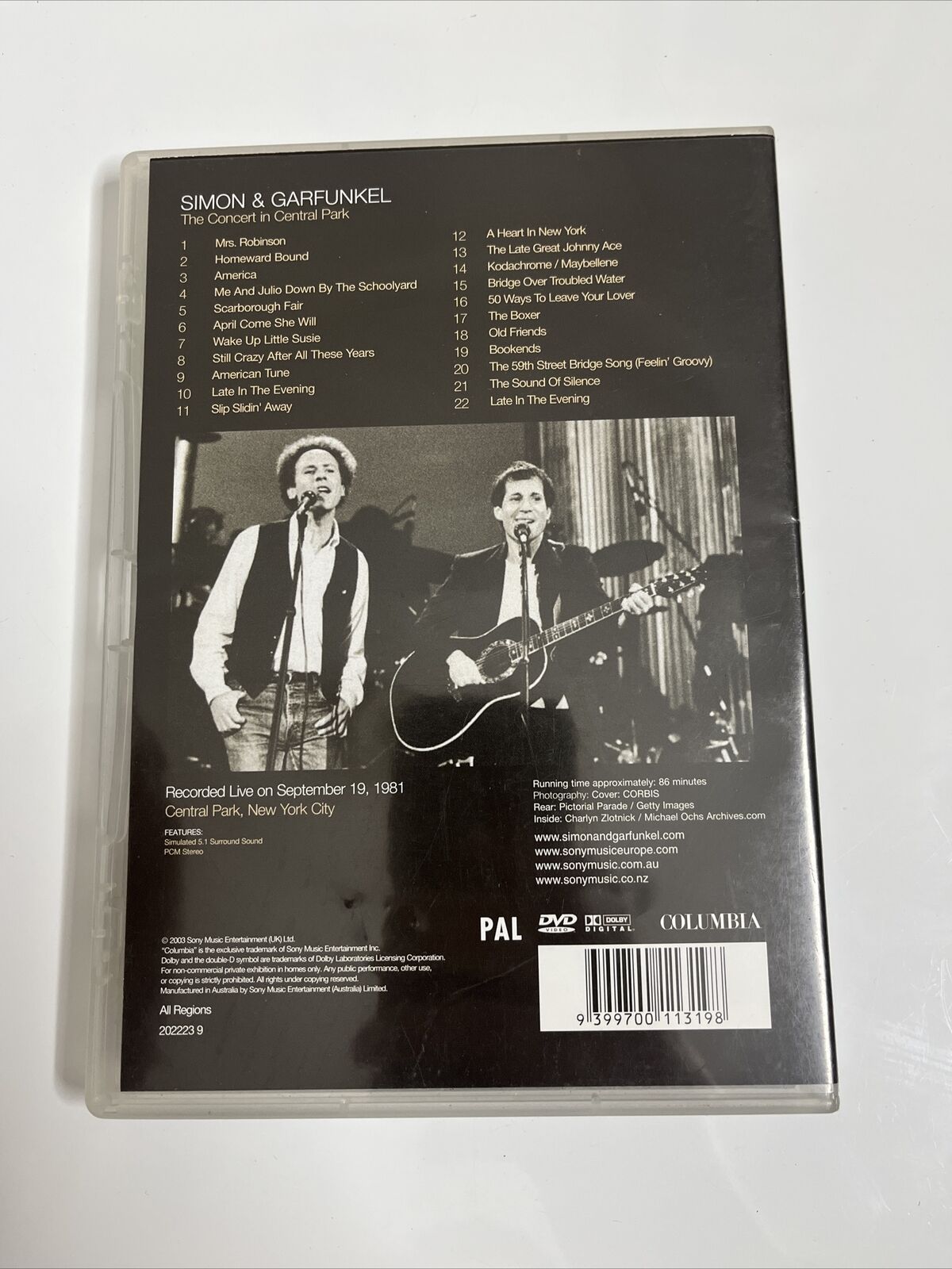 Simon & Garfunkel : The Concert In Central Park (DVD, 1981) All Regions