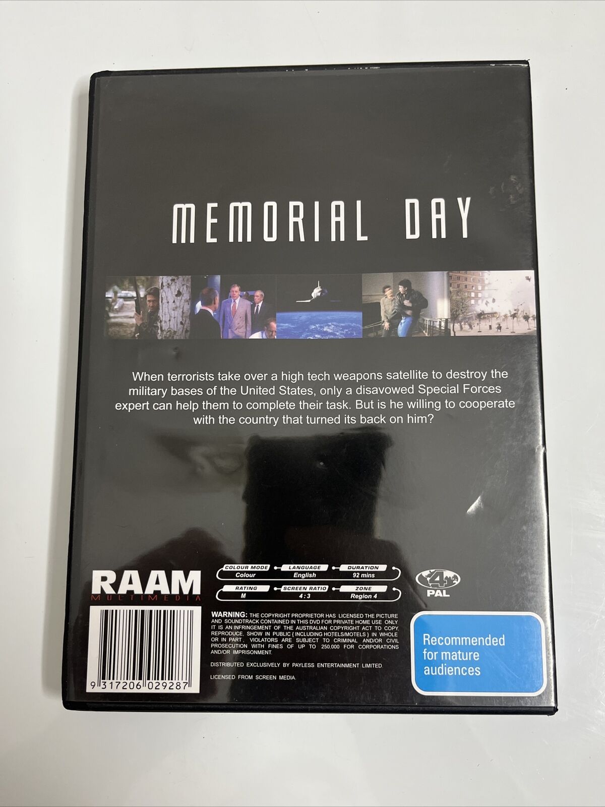 Memorial Day (DVD, 1998) Jeff Speakman Region 4