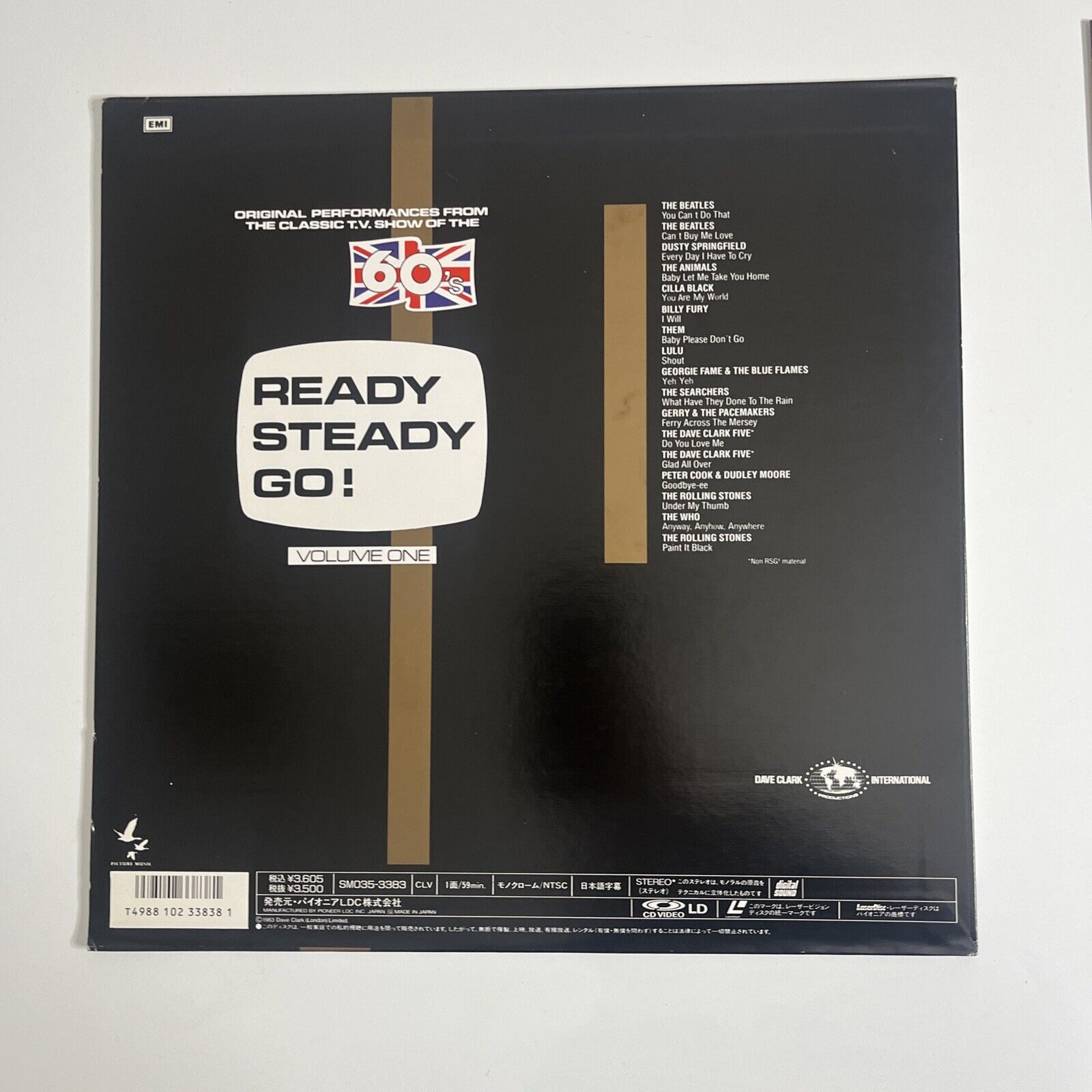 Ready Steady Go Volume One Laserdisc Ld 1983 Beatles Rolling Ston