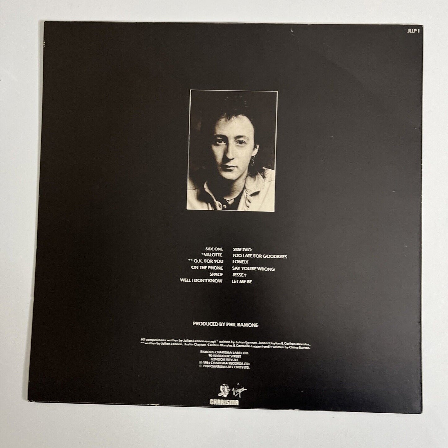 Julian Lennon - Valotte LP 1984 Vinyl Record JLLP 1