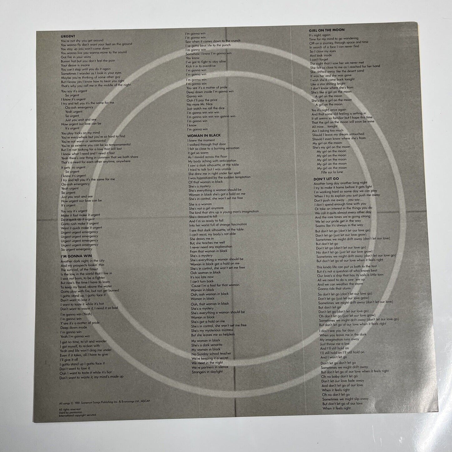 Foreigner – 4 LP 1981 Vinyl Record P-10981A