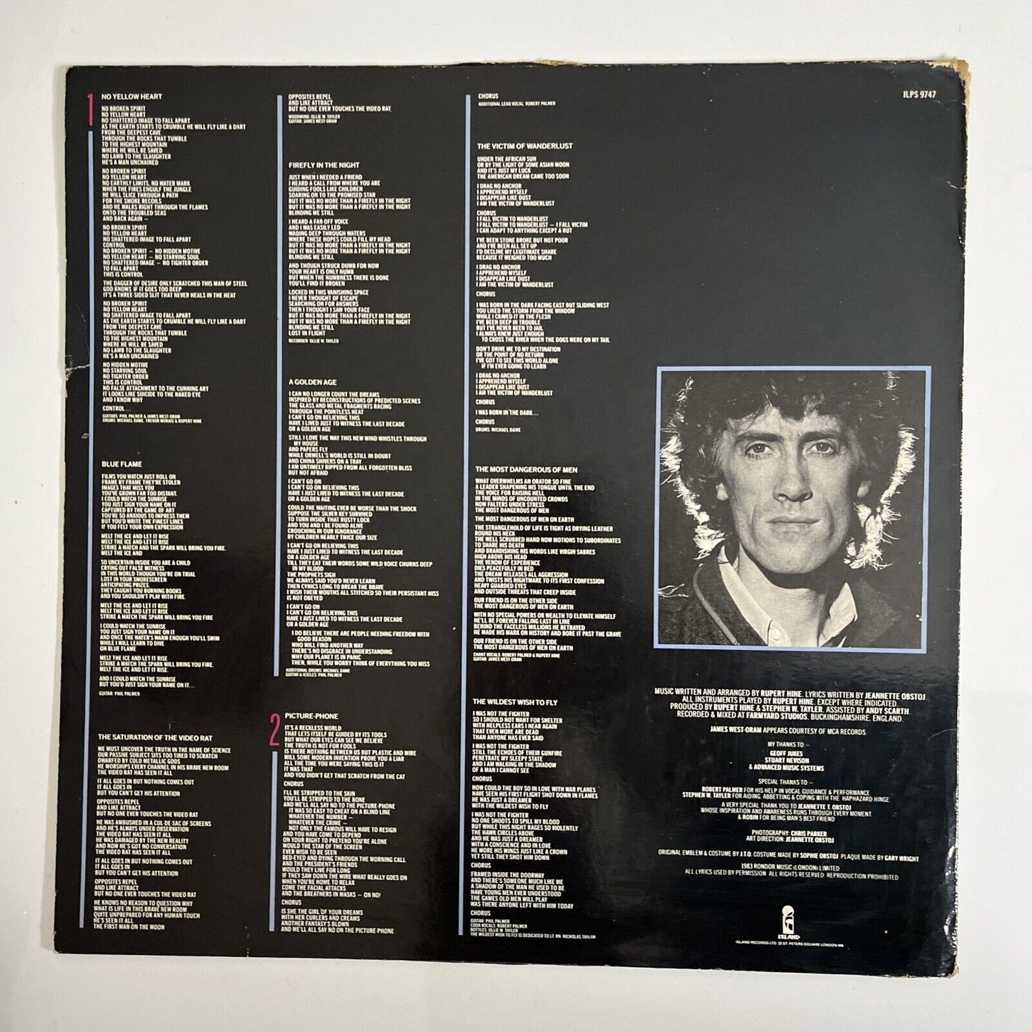 Rupert Hine – The Wildest Wish To Fly LP 1983 Vinyl Record ILPS 9747