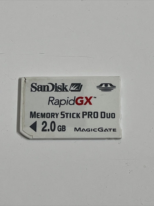 SanDisk RapidGX 2 GB Memory Stick Pro Duo for Sony PSP Camera Cybershot