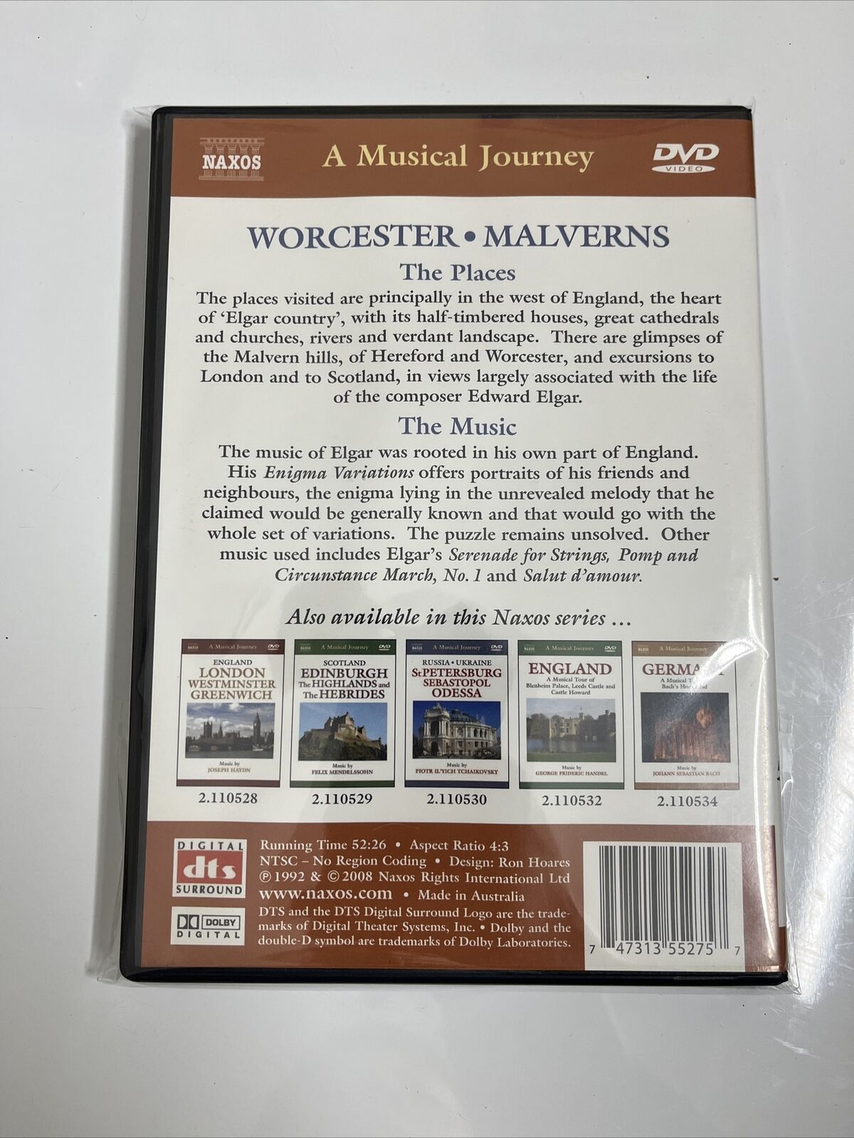 A Musical Journey Worcester & The Malverns (DVD) Edward Elgar All Regions NEW
