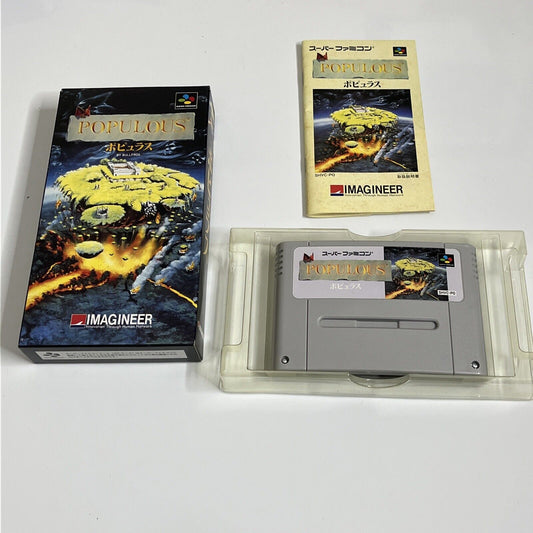 Populous - Nintendo Super Famicom SNES NTSC-J JAPAN World Building Game Complete