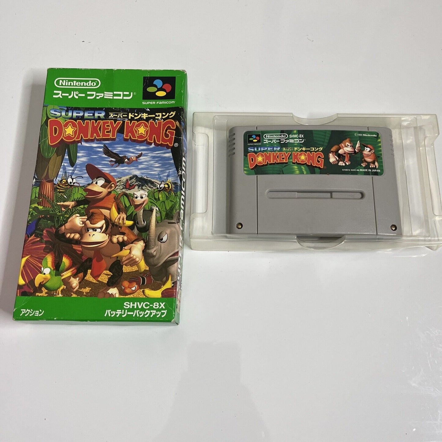 Super Donkey Kong - Nintendo SNES Super Famicom NTSC-J JAPAN Box and Game