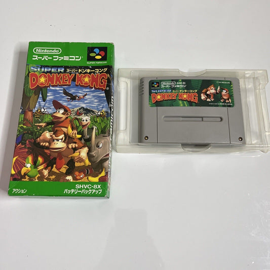 Super Donkey Kong - Nintendo SNES Super Famicom NTSC-J JAPAN Box and Game