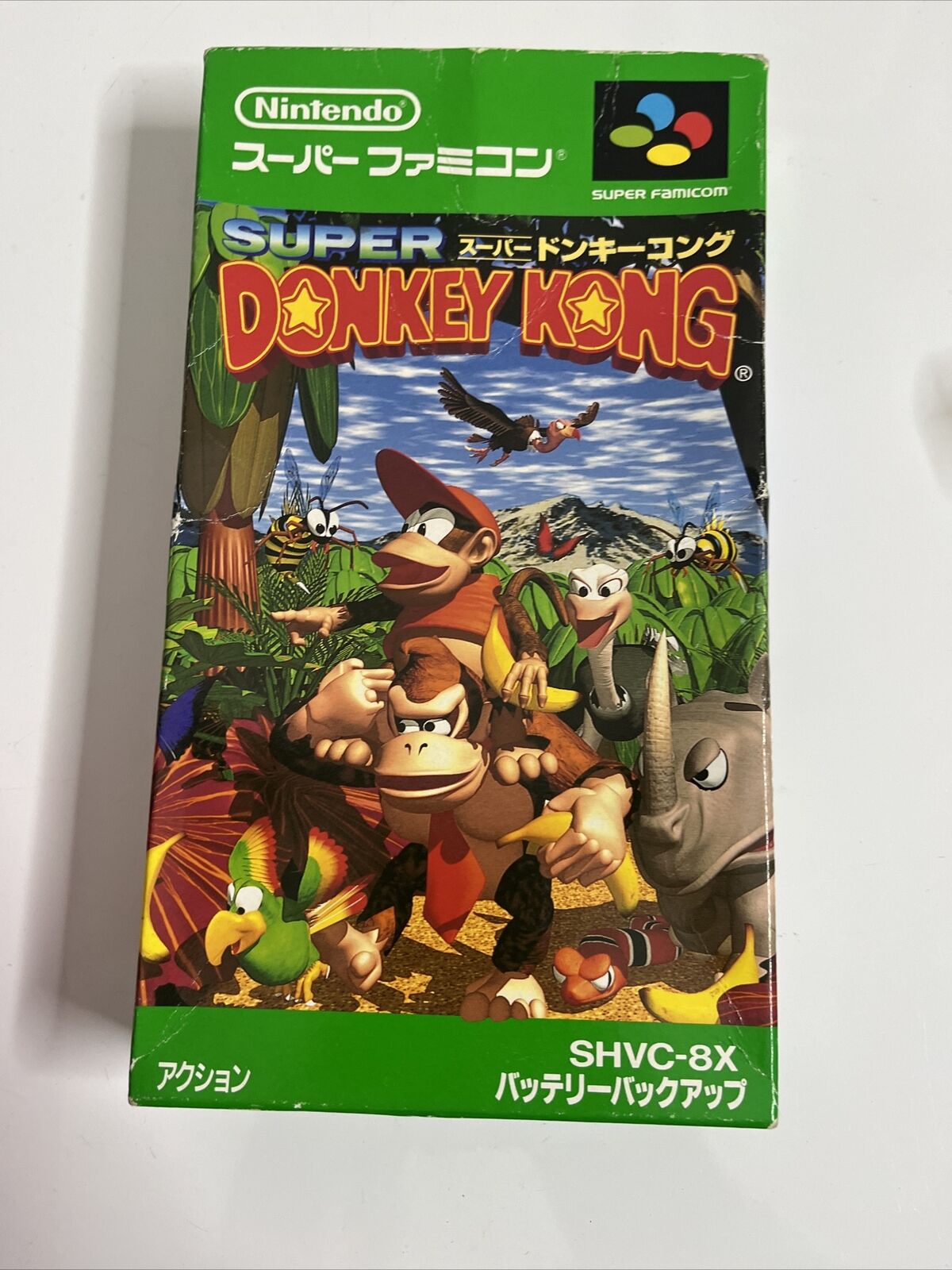 Super Donkey Kong - Nintendo SNES Super Famicom NTSC-J JAPAN Box and Game