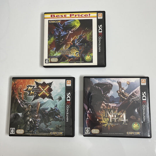 Monster Hunter 3G, 4, X - Nintendo 3DS JAPAN NTSC-J Game Complete