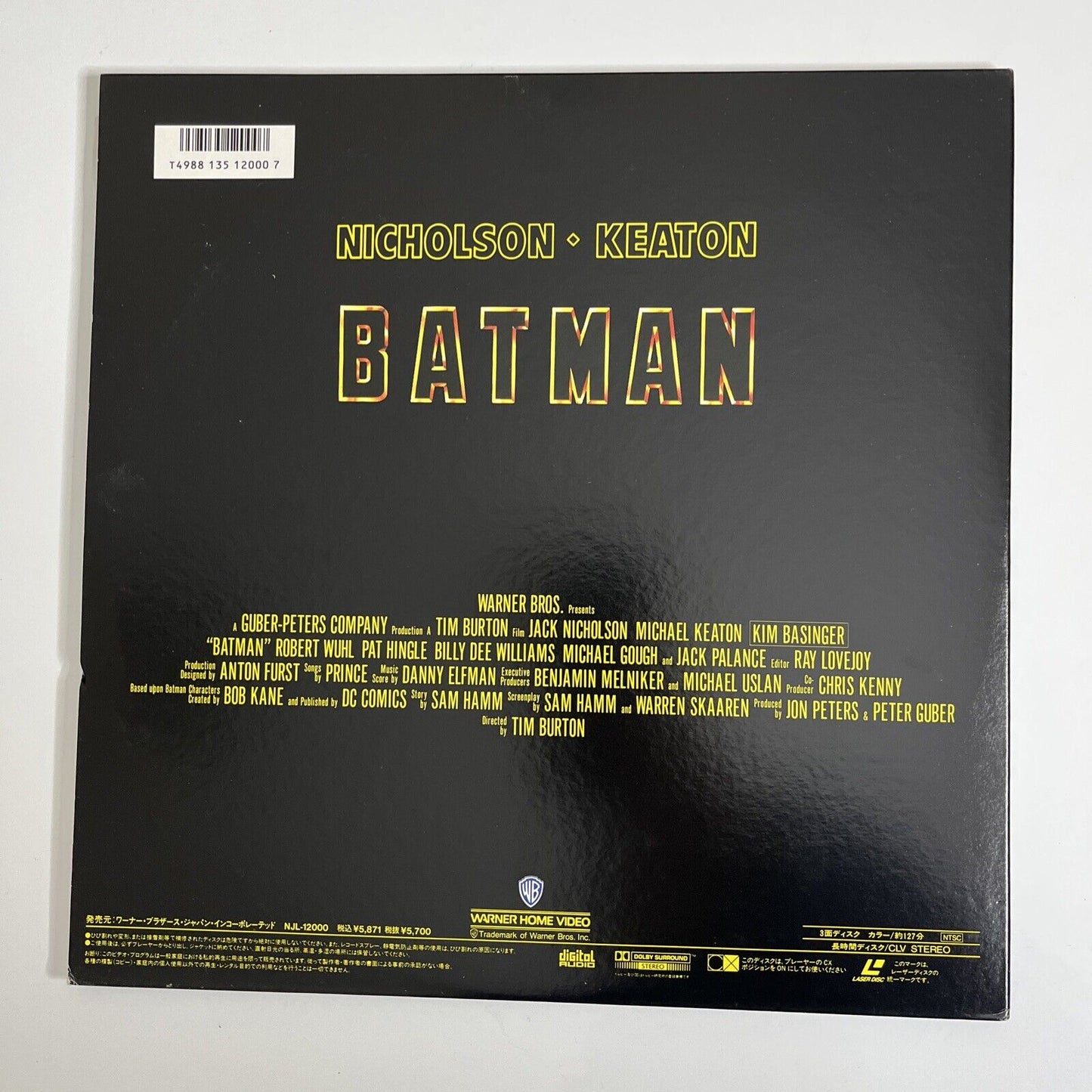 Batman (LD, 1989) Michael Keaton, Jack Nicholson Widescreen NTSC Laserdisc Obi