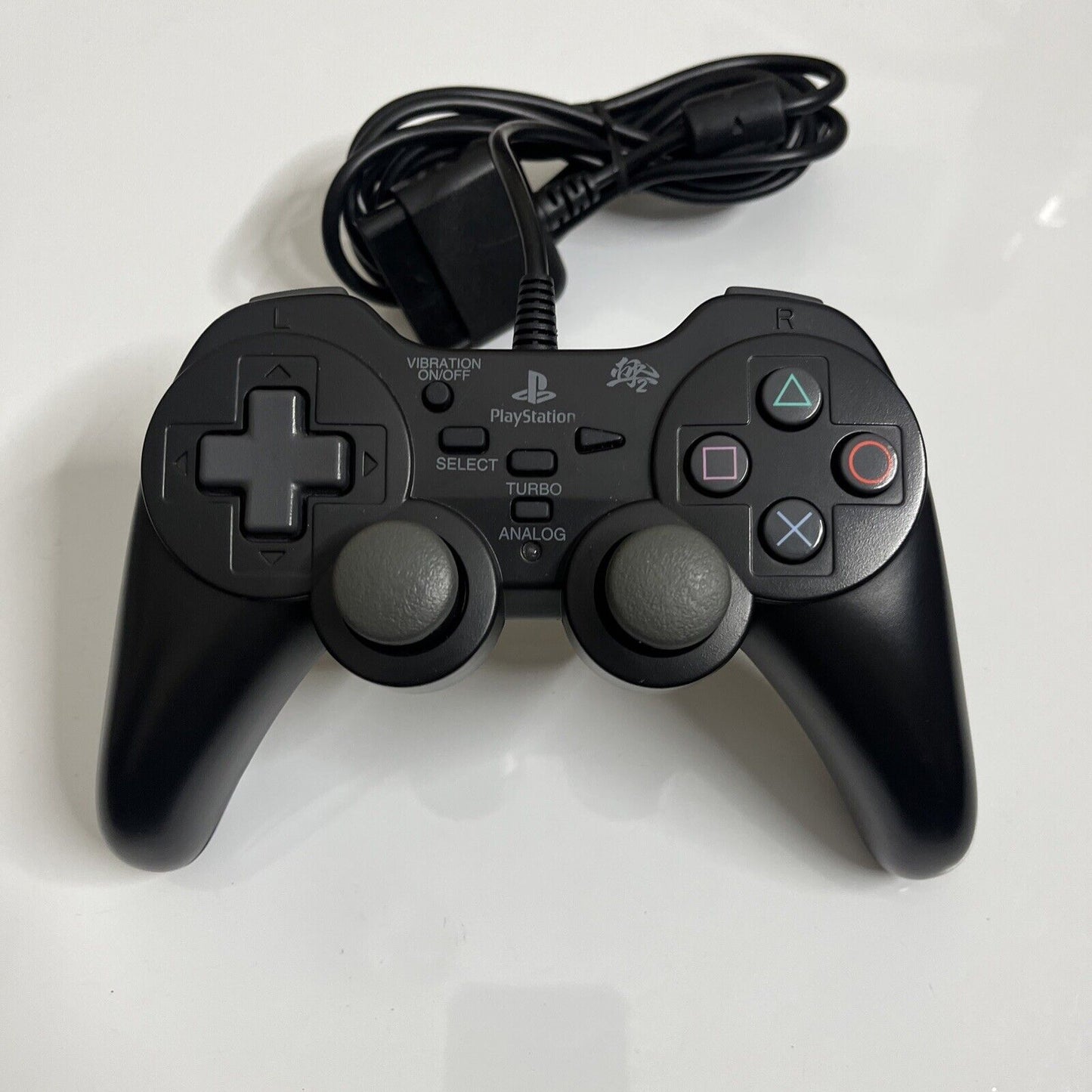 Fujiwork PlayStation PS1 PS2 Controller with Turbo PXK2CR-BR Black