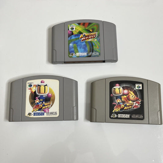 Bomberman 1, 2 & Hero Bundle  Nintendo 64 NTSC-J JAPAN N64 Game