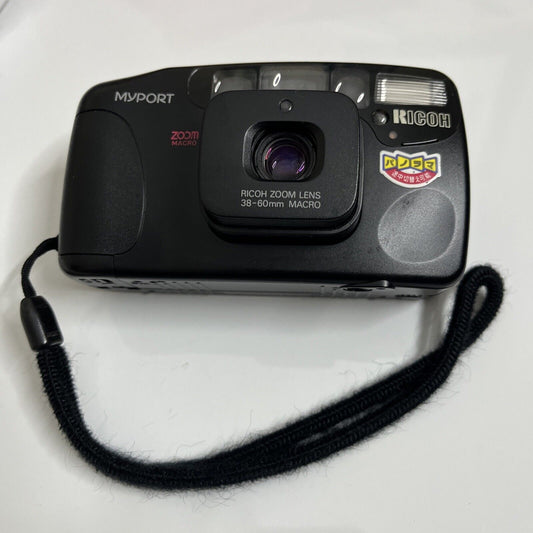 Ricoh Myport 35mm Film Point and Shoot Camera 38-60mm Lens Macro with Flash