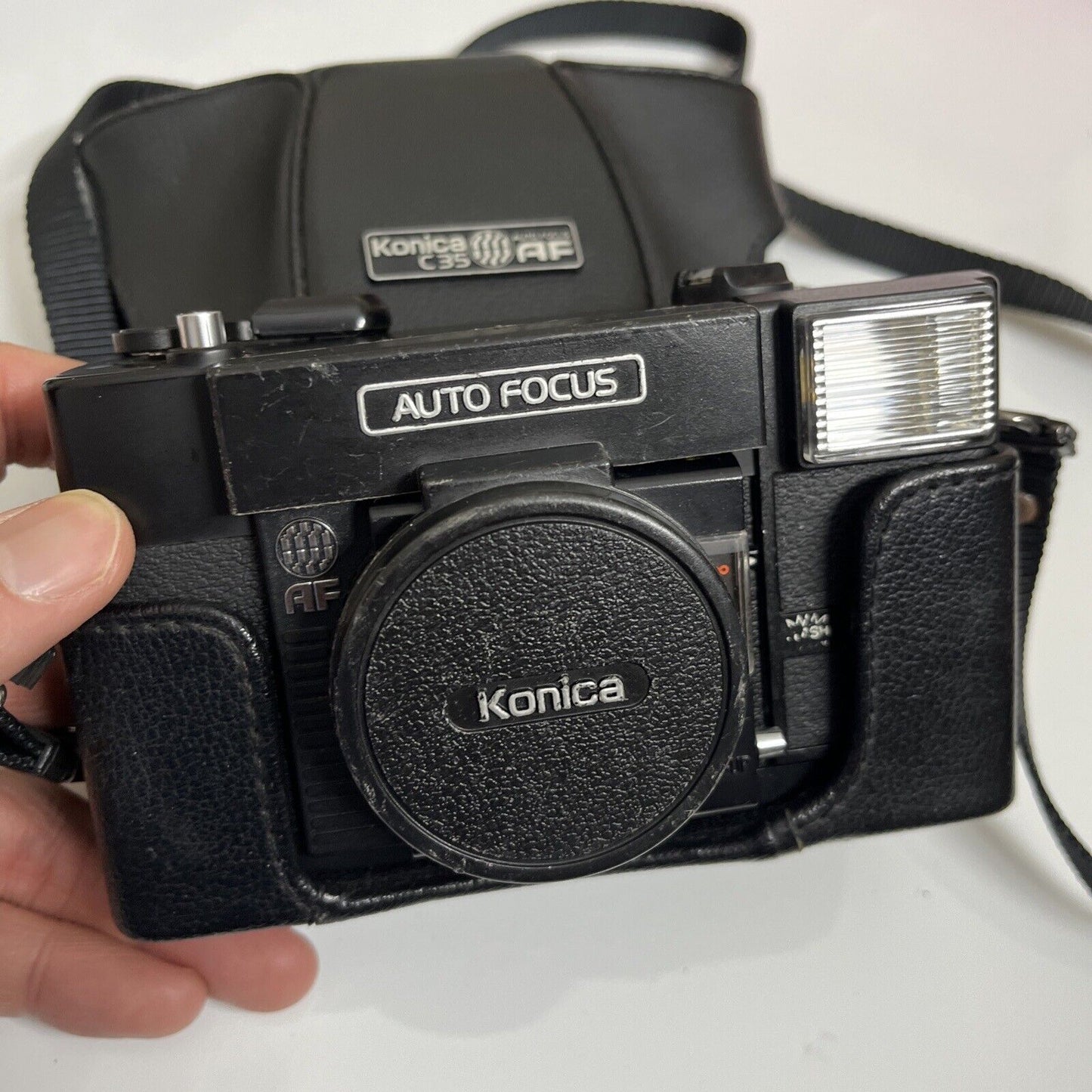 Konica C35 Film Camera with 38mm F2.8 Lens Japan *Slow Shutter For Parts Repair