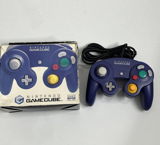 Authentic Nintendo GameCube Controller Genuine Boxed Purple Indigo