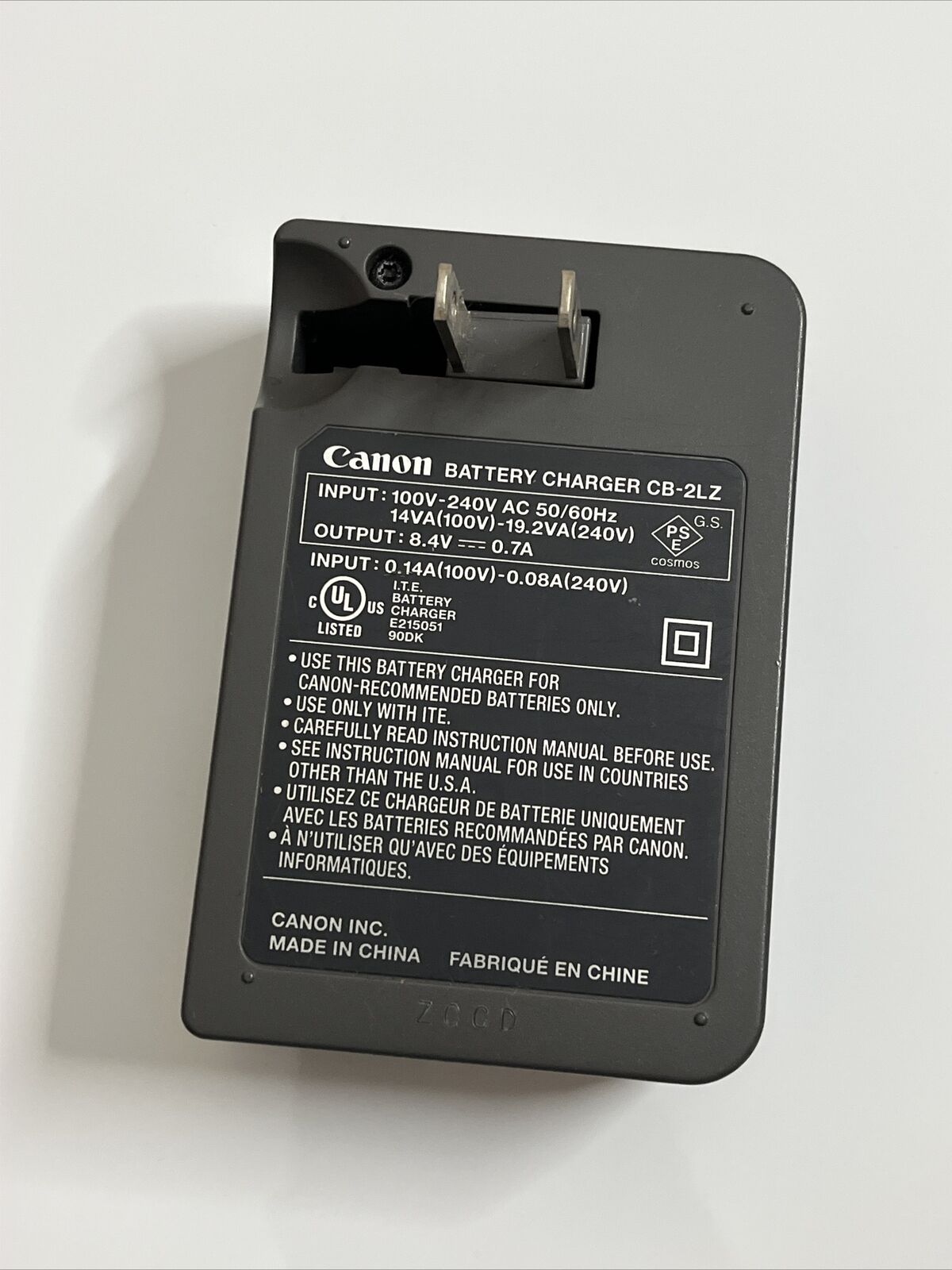 Genuine Canon Battery Charger Cb 2lz For Nb 7l Battery 100 240v Retro Unit 5177