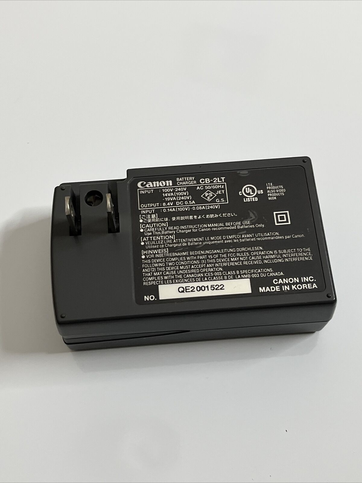 Genuine Canon Camera Battery Charger CB-2LT for NB-2L Battery 100-240V