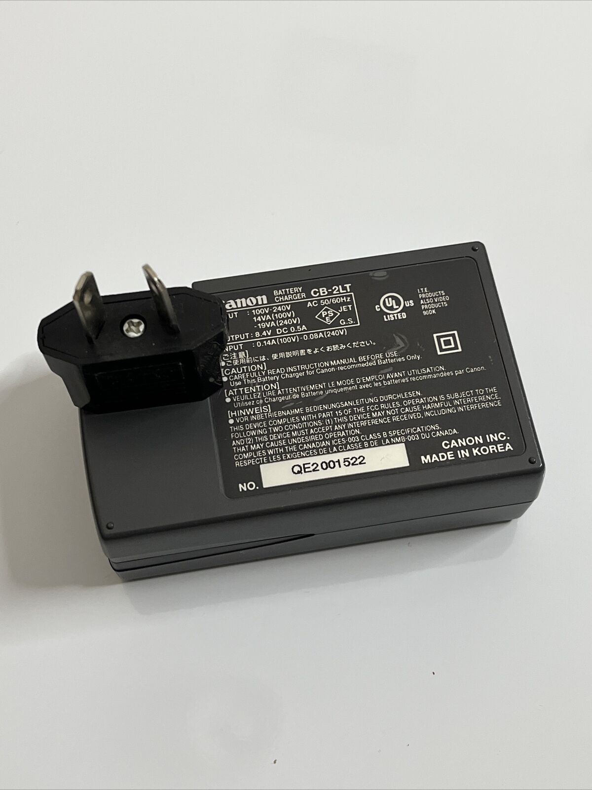 Genuine Canon Camera Battery Charger CB-2LT for NB-2L Battery 100-240V