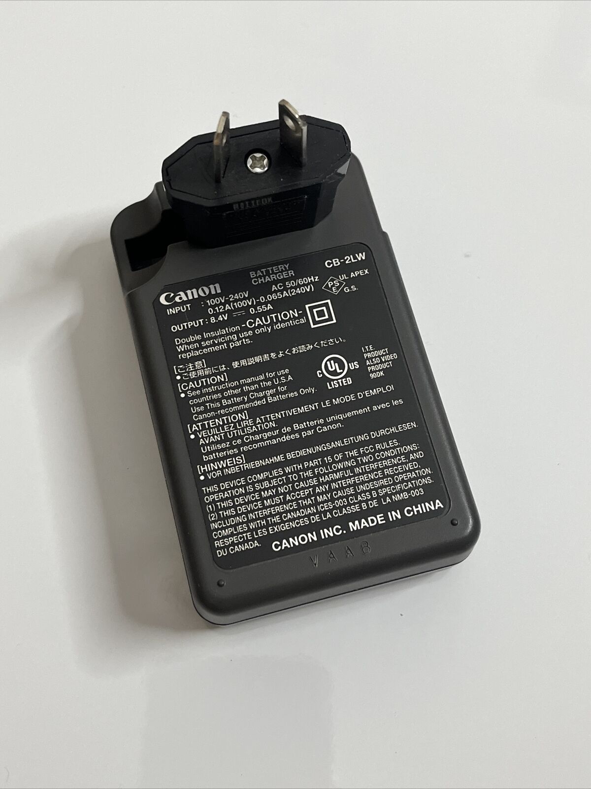 Genuine Canon Battery Charger CB-2LW for NB-2L NB-2LH Batteries 100-240V